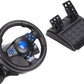 Game Steering Wheel, Vibration 180° Rotation Control Buttons Plug and Play Realistic USB Game Steering Wheel with Pedal