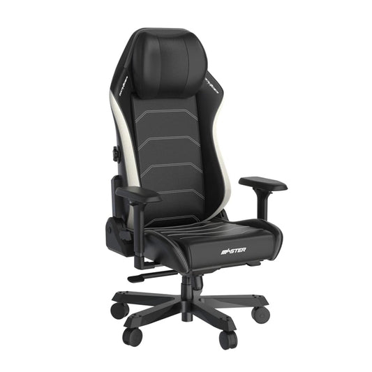 DXRacer I239S Master Series Gaming Chair, Microfiber Leather, 4D Armrests, Multi-functional Tilt, 3" Casters, High Density Mold Shaping Foam, 220lbs Recommended Weight, White - Black | DMC-I239S-NW-A3