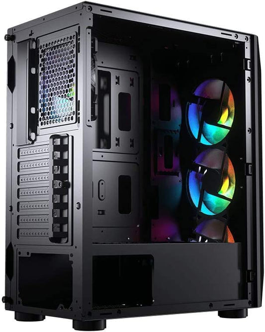 Cougar Mx410 Mesh-G RGB Powerful Airflow And Compact Mid-Tower Case With Tempered Glass, Dual RGB Strips And 4 X RGB Fans