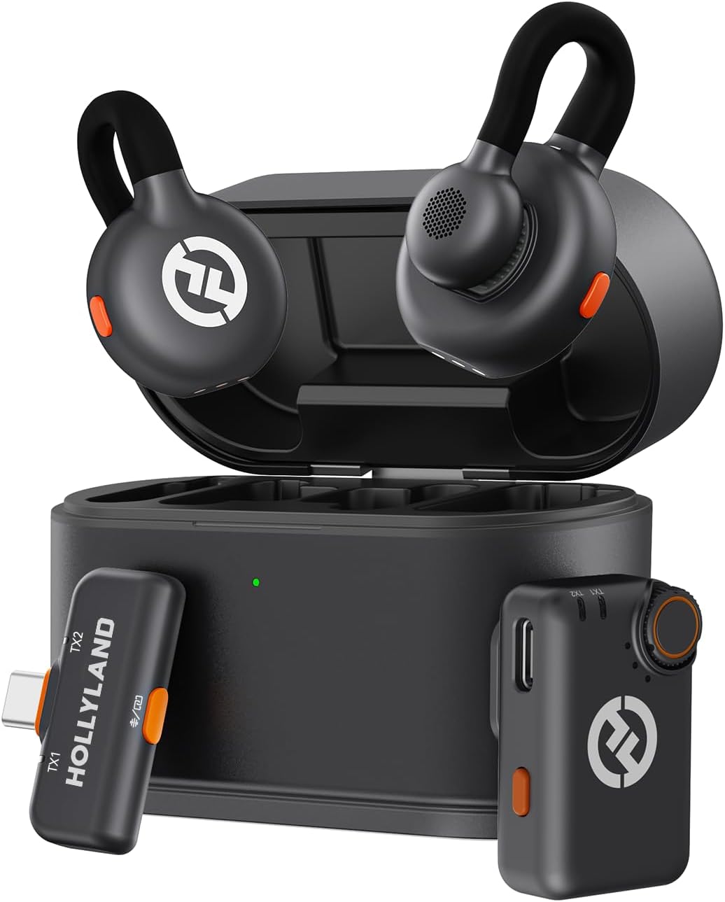 Hollyland LARK M2S Mini Combo (Space Gray, with Camera RX + USB-C RX) 2-Person Wireless Microphone