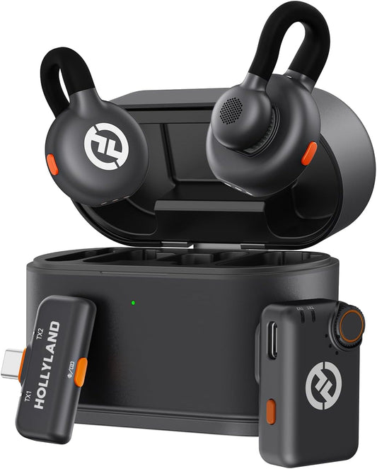 Hollyland LARK M2S Mini Combo (Space Gray, with Camera RX + USB-C RX) 2-Person Wireless Microphone