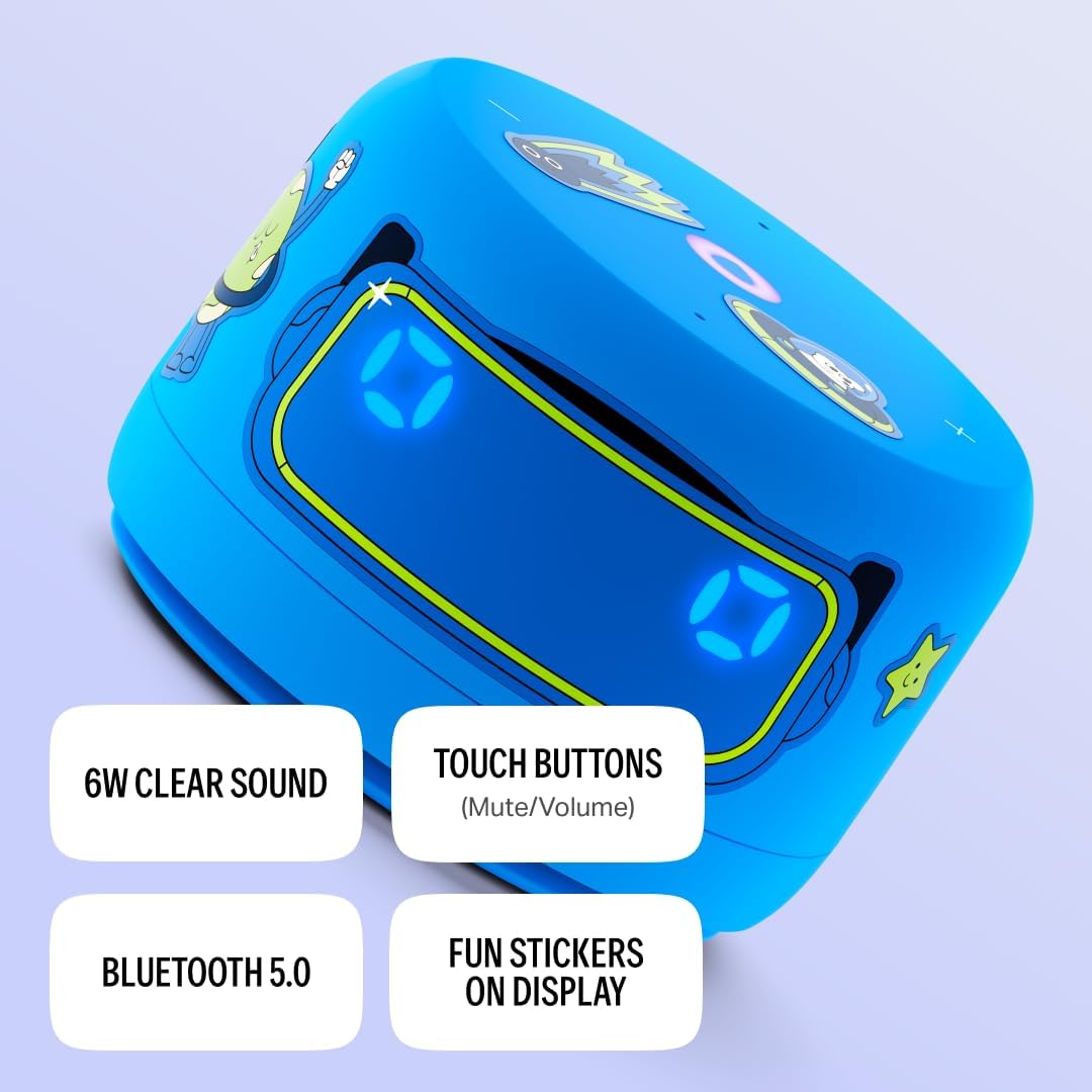 Yango Yasmina Lite AI Smart Speaker, Bilingual Arabic & English, Music, Stories, Quran, Screen-free Learning for Kids, Routine helper for Parents,blue