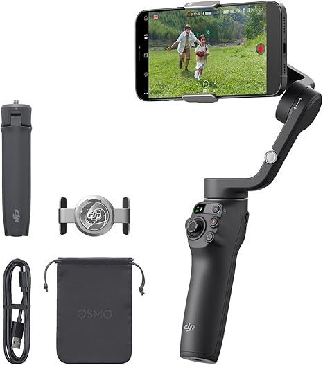 DJI Osmo Mobile 6 Gimbal Stabilizer for Smartphones, 3-Axis Phone Gimbal, Built-In Extension Rod, Object Tracking, Portable and Foldable, Vlogging Stabilizer