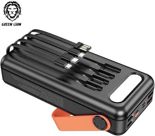 Green Lion Solar Portable Power Bank 30000mAh PD 20W QC3.0 - Black