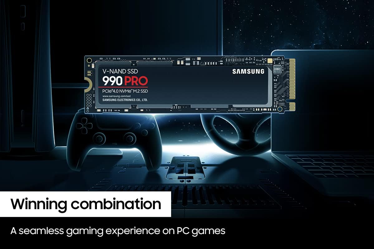 SAMSUNG 990 PRO SSD 4TB PCIe 4.0 M.2 2280 Internal Solid State Hard Drive, Seq. Read Speeds Up to 7,450 MB/s for High End Computing, Gaming, and Heavy Duty Workstations