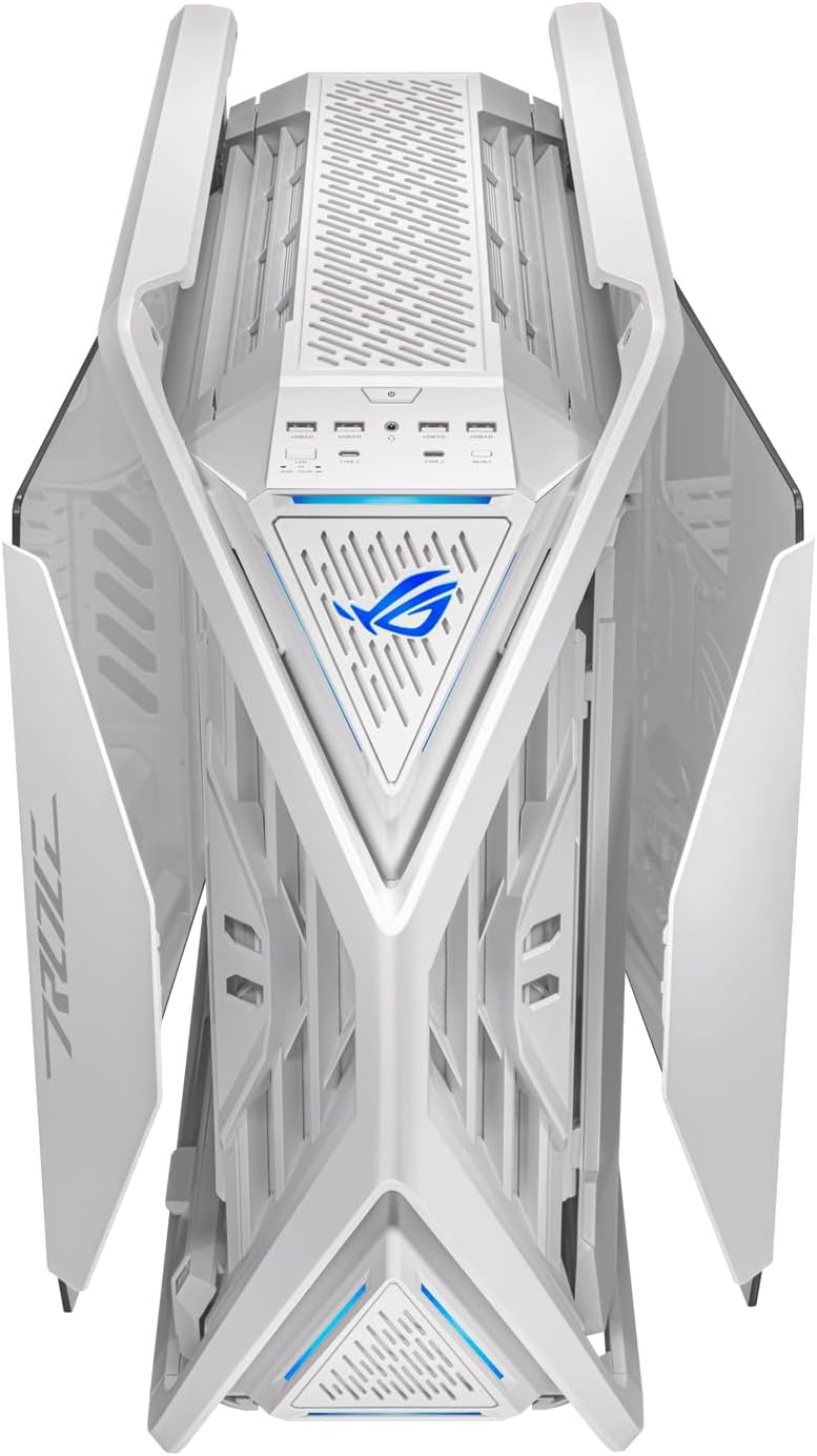 ASUS ROG Hyperion GR701 PC Case, Supports 2 x 420mm Radiators, 4 x 140mm PWM Fans, Flip Side Panels, Integrated VGA Support and ARGB Hub, Front Panel 2 x USB Type-C White