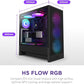 NZXT H5 Flow RGB 2024 - Compact ATX Mid-Tower PC Gaming Case - High Airflow - F360 RGB Core (CV) Included - 360mm Front & 240mm Top Radiator Support - Cable Management - Tempered Glass - Black