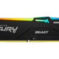 Kingston Fury Beast RGB 32GB 6000MT/s DDR5 CL40 DIMM Desktop Memory (Kit of 2) Single Module,Intel XMP 3.0-GC