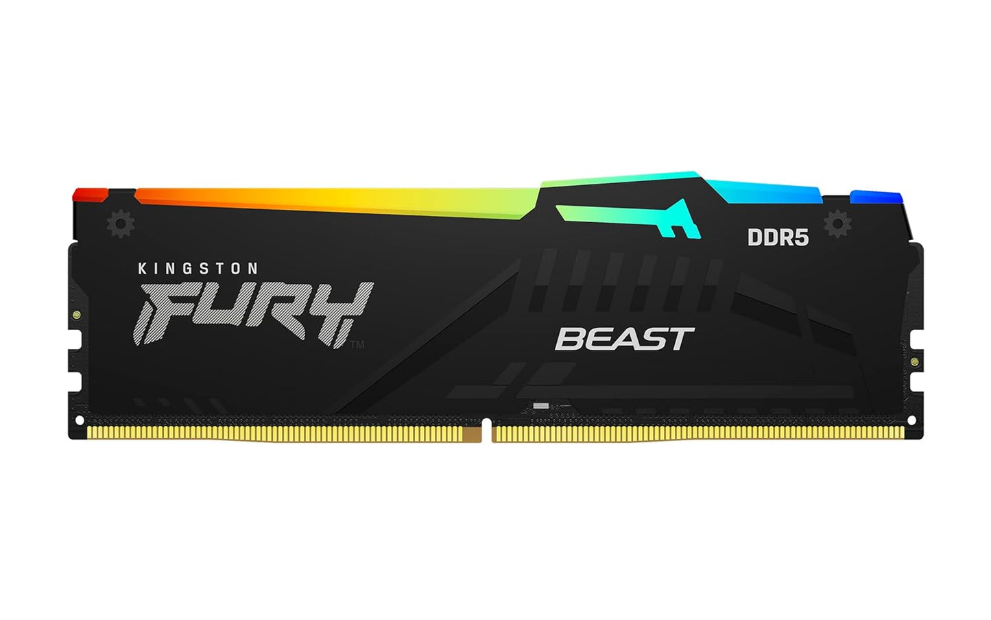 Kingston Fury Beast RGB 32GB 6000MT/s DDR5 CL40 DIMM Desktop Memory (Kit of 2) Single Module,Intel XMP 3.0-GC