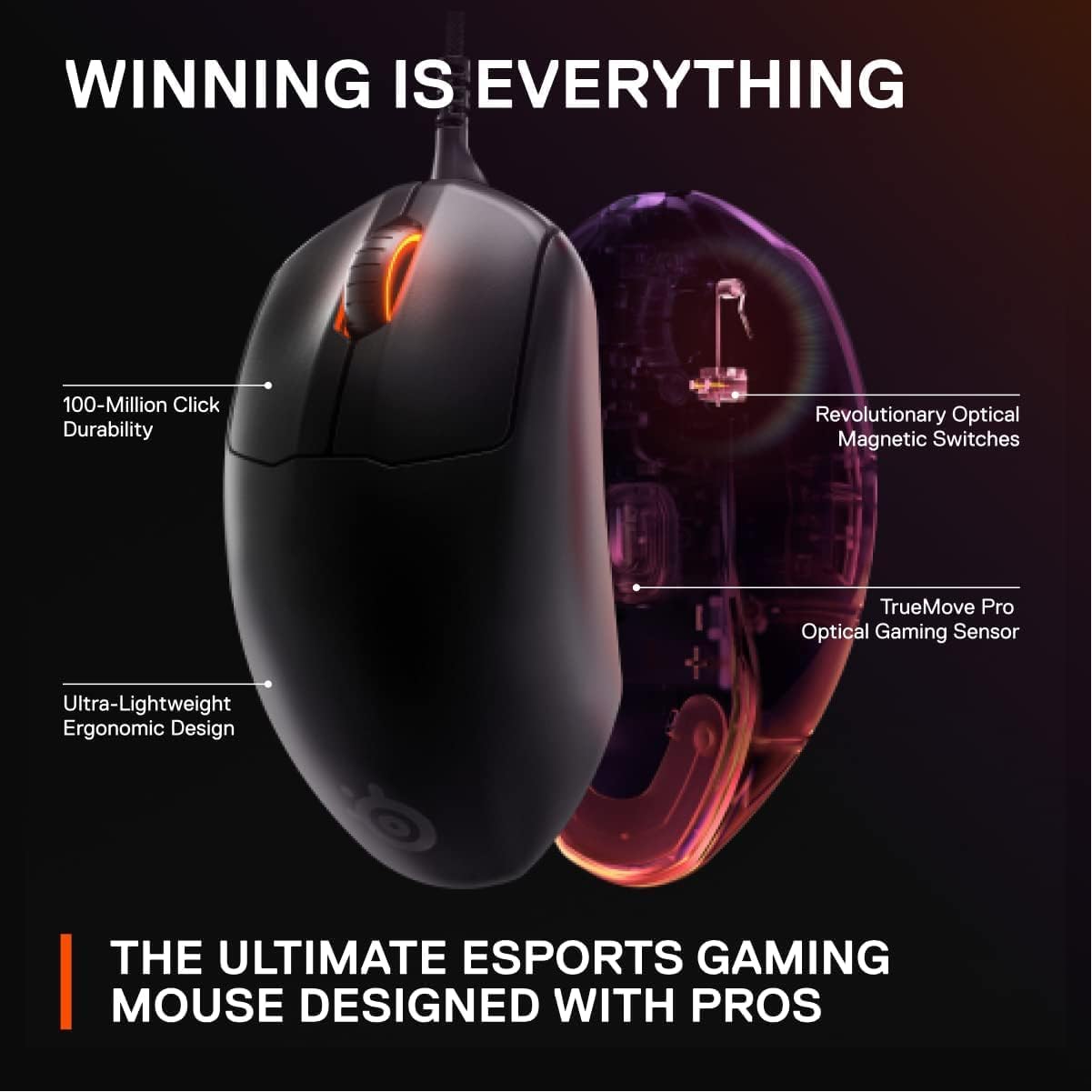 SteelSeries Prime wired precision esports gaming mouse