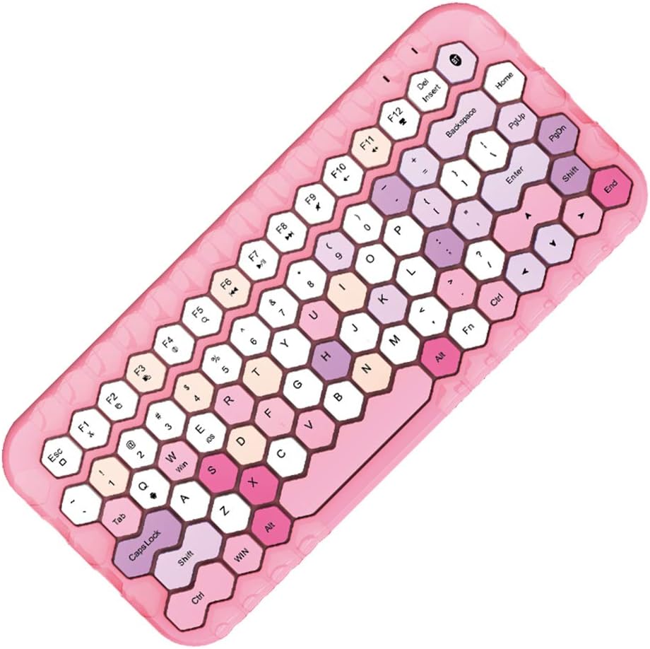 Mofii honey BT Wireless BT Keyboard Mixed Color 83 Key Mini Portable Girls Keyboard for Phone/Tablet/Laptop Pink