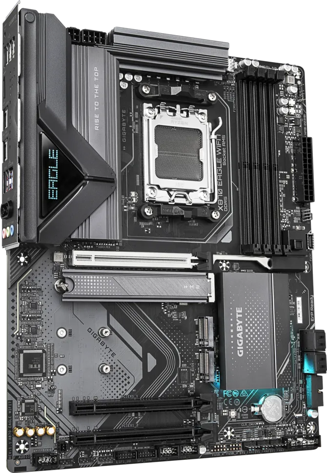 GIGABYTE X870 EAGLE WIFI7 AMD X870 AM5 ATX Gaming Motherboard, DDR5 8200+ (OC), PCIe 5.0 x16, Wi-Fi 7, Bluetooth 5.4, USB4 Type-C, 4× M.2 NVMe, 2.5GbE LAN, HDMI 2.1, DisplayPort 1.4, Q-Flash Plus