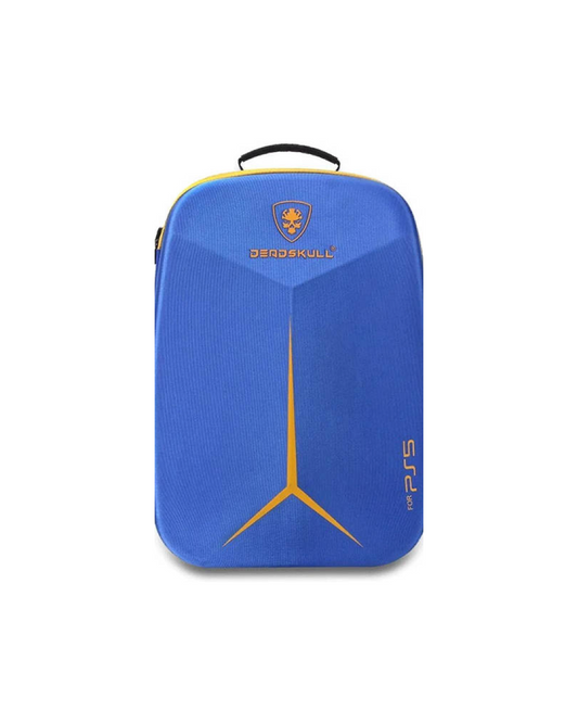 DeadSkull PS5 Carrying Backpack, Polyester & EPE Material, Canvas Shell, Dacron Lining, Shockproof, Dustproof, Blue