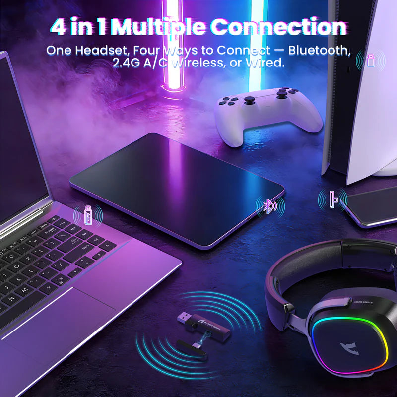 ATTACK SHARK G800 Wireless Black Gaming HEADSET Tri-Mode  (2.4G/BT/Wired)