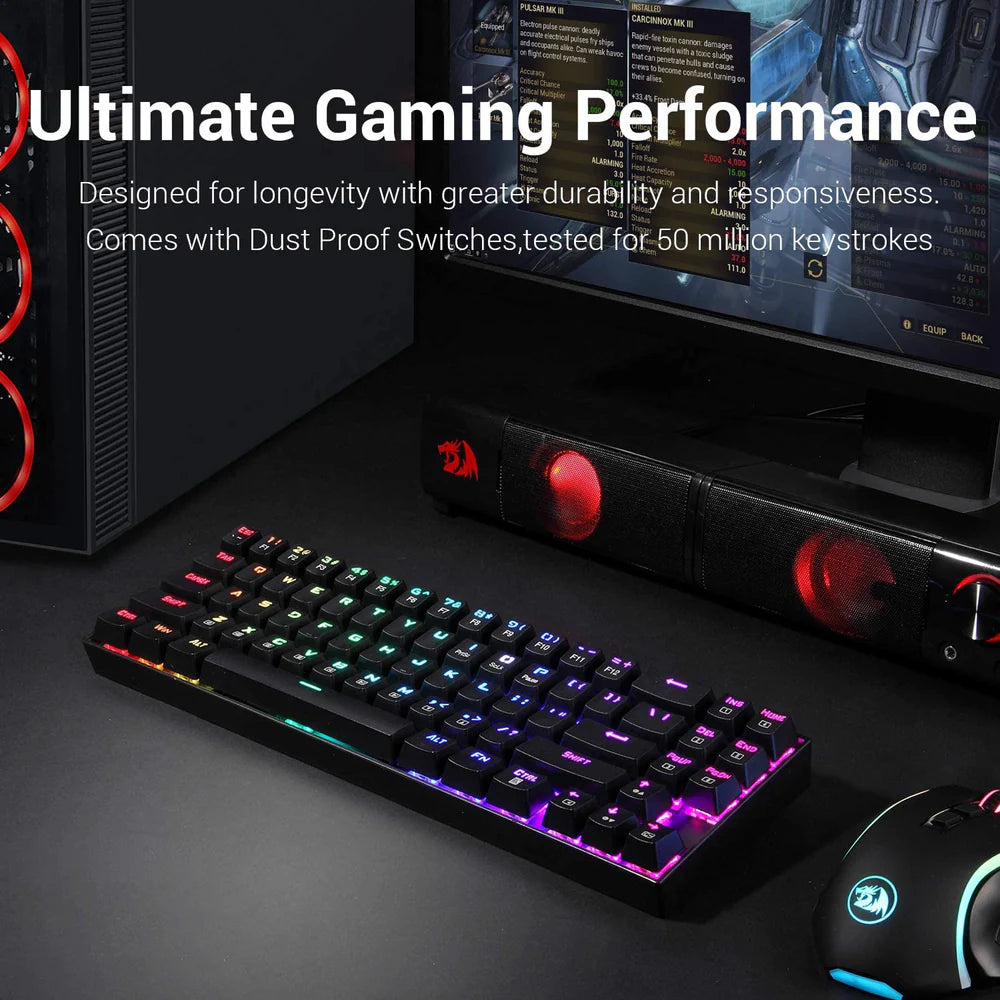 Redragon DEIMOS K599 - TKL 2.4G+Wired RGB Mechanical Red Switch Keyboard