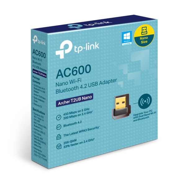 TP-Link Archer T2UB AC600 Nano Wi-Fi Bluetooth 4.2 USB Adapter