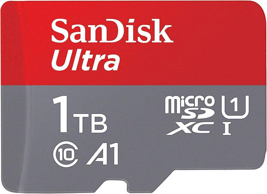 SanDisk 1TB Ultra microSDXC UHS-I Memory Card with Adapter - Up to 150MB/s, C10, U1, Full HD, A1, MicroSD Card.