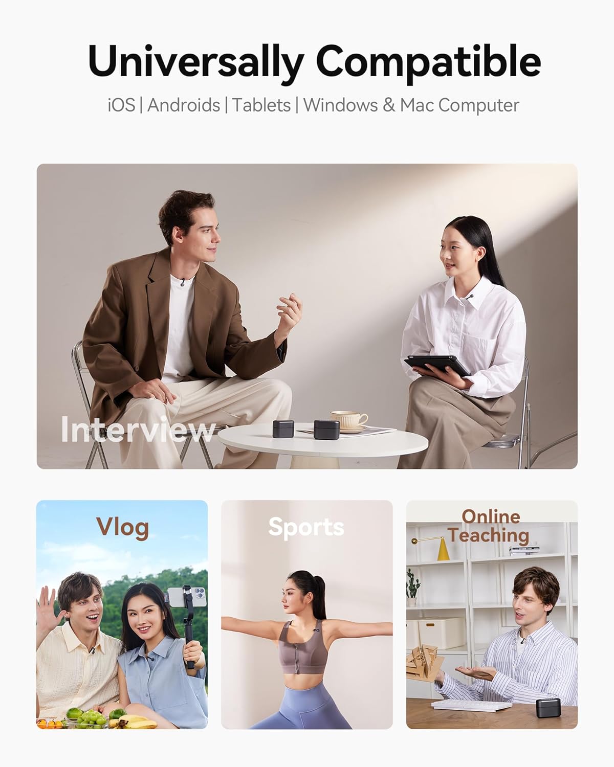 Hollyland Lark M2S Wireless Lavalier Microphone with USB-C plug for iPhone 15/16 and Android, Titanium Clip, Plug-and-Play, Noise Cancelling, 300m Range, 27H Battery Life for Vlogging, YouTube