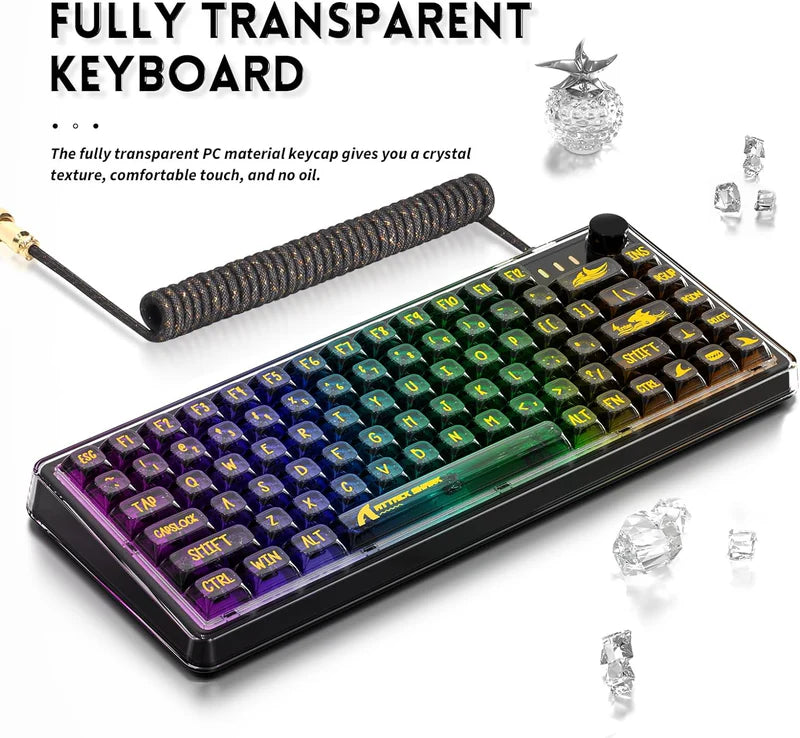 ATTACK SHARK K75 Transparent Mechanical Keyboard-Black