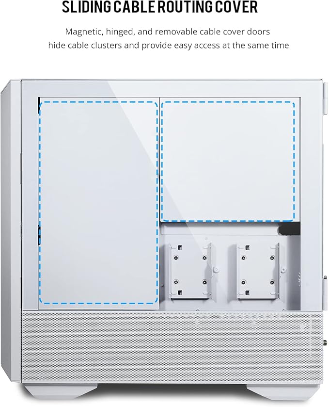 LIAN LI LANCOOL III E-ATX PC Case, Spacious RGB Gaming Computer Case with Hinged Tempered Glass Doors, Fine Mesh Panels, 4x140mm PWM Fans Pre-Installed High Airflow Chassis (White)