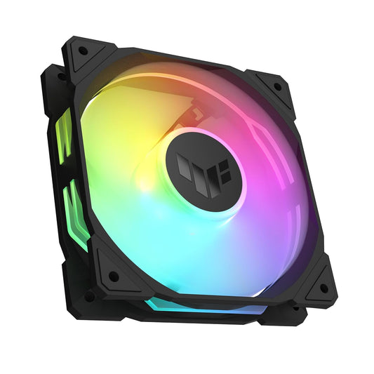 ASUS TUF Gaming TR120 ARGB Reverse Triple Pack Black Edition 120mm Fans (28mm Frame, Static Pressure at 2.75mm H2O, 76.3CFM Airflow, Dual Layer LED Matrix, Aura Sync