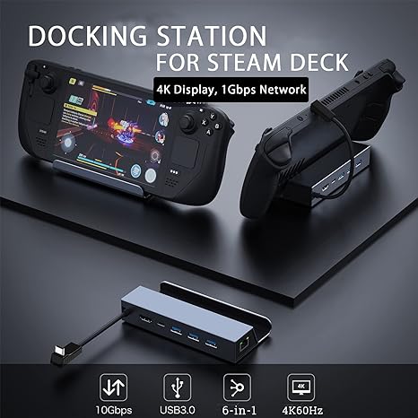 Docking Station Compatible with Steam Deck/ROG Ally/Steam Deck OLED/Lenovo Legion GO