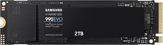 SAMSUNG 990 EVO SSD 2TB, PCIe Gen 4x4, Gen 5x2 M.2 2280 NVMe Internal Solid State Drive, Speeds Up to 5,000MB/s, Upgrade Storage for PC Computer, Laptop, MZ-V9E2T0B/AM, Black