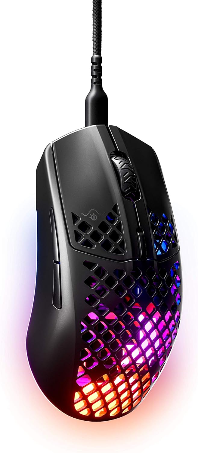 SteelSeries Aerox 3 wired- Super Light Gaming Mouse - 8,500 CPI TrueMove Core Optical Sensor - Ultra-lightweight Water Resistant Design - Universal USB-C connectivity