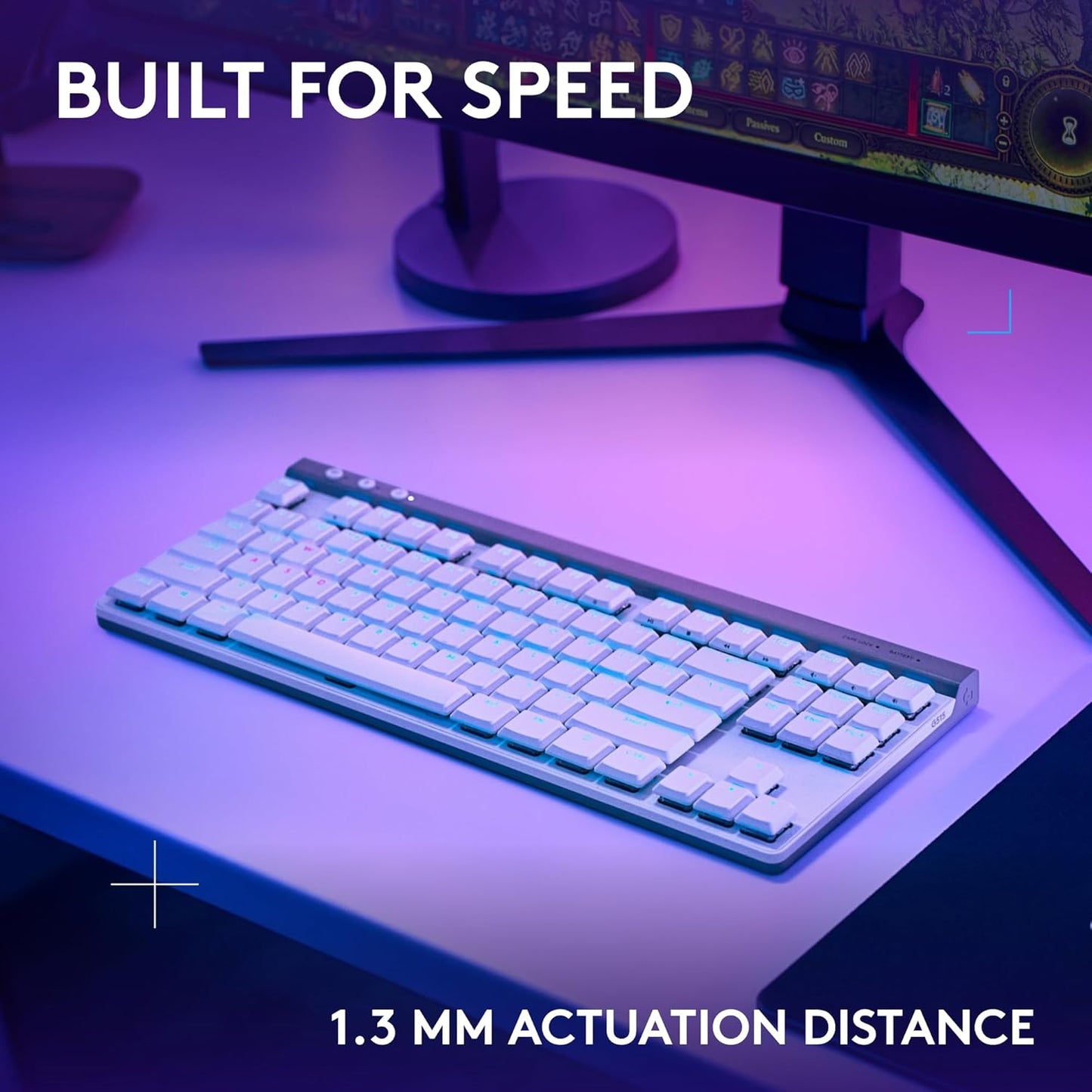 Logitech - G515 LIGHTSPEED TKL Wireless Mechanical Tactile (Brown) Switch Gaming Keyboard with LIGHTSYNC RGB - White.