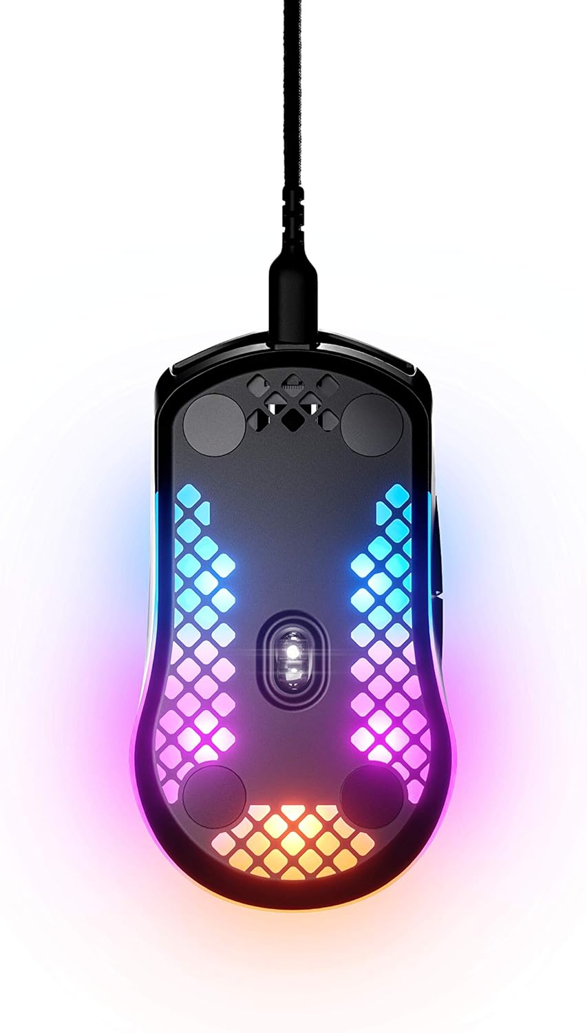 SteelSeries Aerox 3 wired- Super Light Gaming Mouse - 8,500 CPI TrueMove Core Optical Sensor - Ultra-lightweight Water Resistant Design - Universal USB-C connectivity