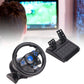 Game Steering Wheel, Vibration 180° Rotation Control Buttons Plug and Play Realistic USB Game Steering Wheel with Pedal