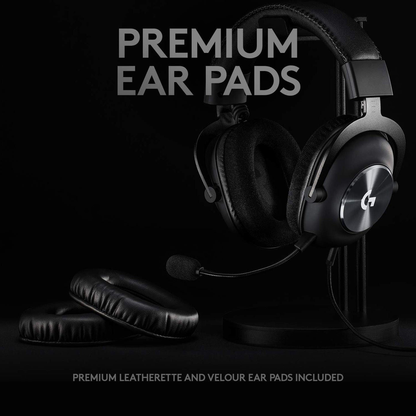 Logitech G Pro X Wired Gaming Headset: Blue VO!CE Detachable Boom Mic, DTS 7.1, 50 mm Drivers, USB/3.5mm Aux, Spare Memory Foam Ear Pads, USB DAC & Bag Included, for PC, Xbox, PS5, PS4 - Black