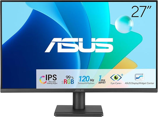 ASUS VA279HG 27 Inch 120Hz Eye Care Full HD(1920x1080) IPS  1ms Frameless Flicker Free Gaming Monitor