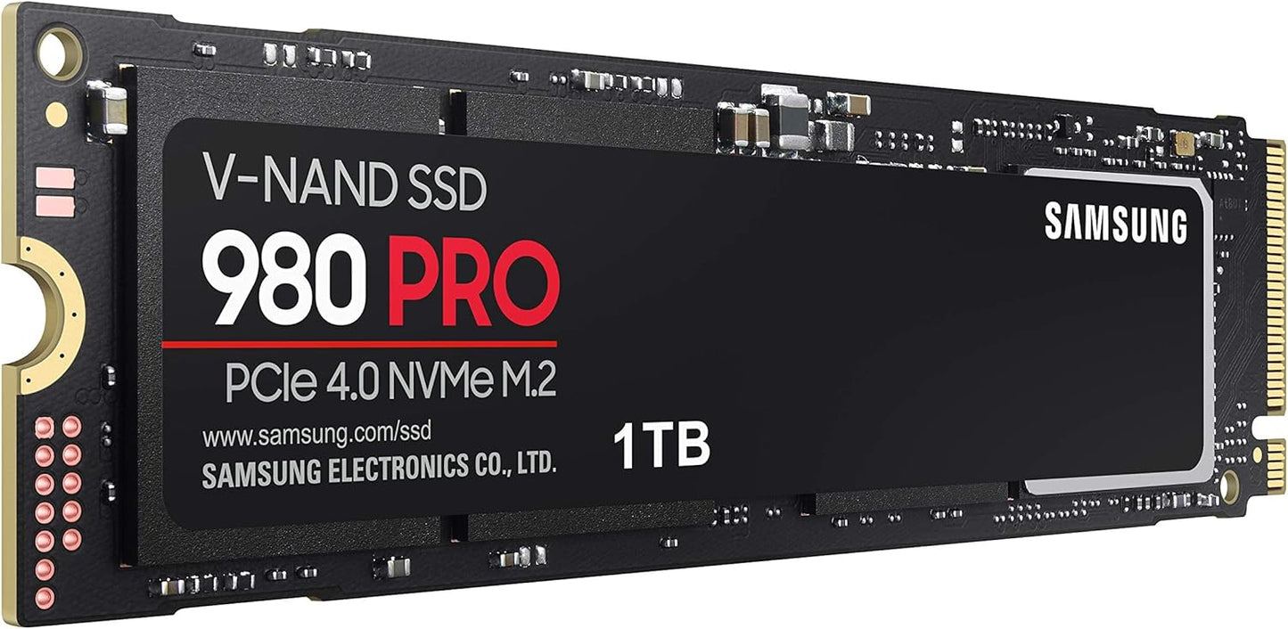 SAMSUNG 980 PRO SSD 1TB PCIe 4.0 NVMe Gen 4 Gaming M.2 Internal Solid State Drive Memory Card , Maximum Speed, Thermal Control MZ-V8P1T0B/AM