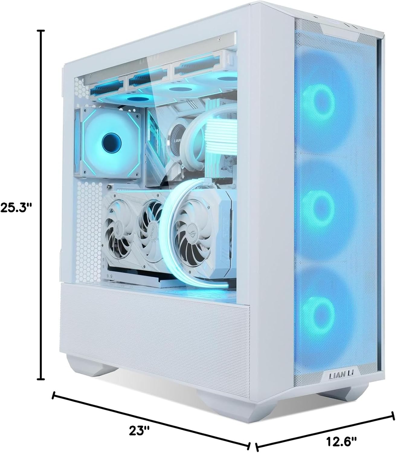 LIAN LI LANCOOL III E-ATX PC Case, Spacious RGB Gaming Computer Case with Hinged Tempered Glass Doors, Fine Mesh Panels, 4x140mm PWM Fans Pre-Installed High Airflow Chassis (White)