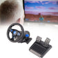 Game Steering Wheel, Vibration 180° Rotation Control Buttons Plug and Play Realistic USB Game Steering Wheel with Pedal