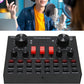 Live Sound Card, 16 Sound Effects V8S Voice Changer Sound Card Wireless Connection, 8 Fun Modes, Sound Mixer Board for Karaoke, Light Design (Black)