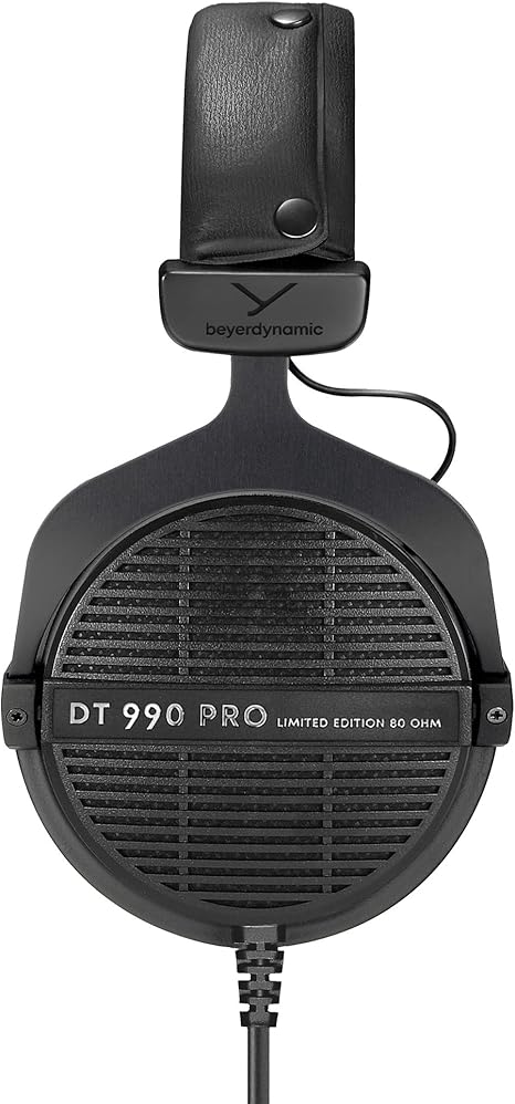 beyerdynamic DT 990 PRO, 80 Ohm, Open Back, Over Ear, Wired Professional Studio Headphones, Gaming, Podcast, Audiophile, Mixing, 3m Straight Cable, Black with Limited Edition Black Games Corner 