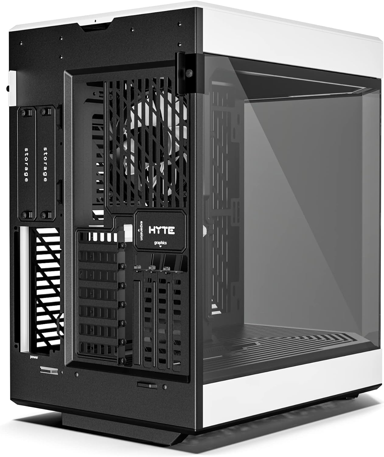 HYTE Y60 Modern Aesthetic Dual Chamber Panoramic Tempered Glass Mid-Tower ATX Computer Gaming Case with PCIE 4.0 Riser Cable Included, White (CS-HYTE-Y60-BW)