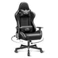 OneGame Gaming Chair Ergonomic, Racing Style PU Leather Game Chair, Adjustable Backrest Swivel Ergonomic Gamer Chair with Lumbar Support, Black