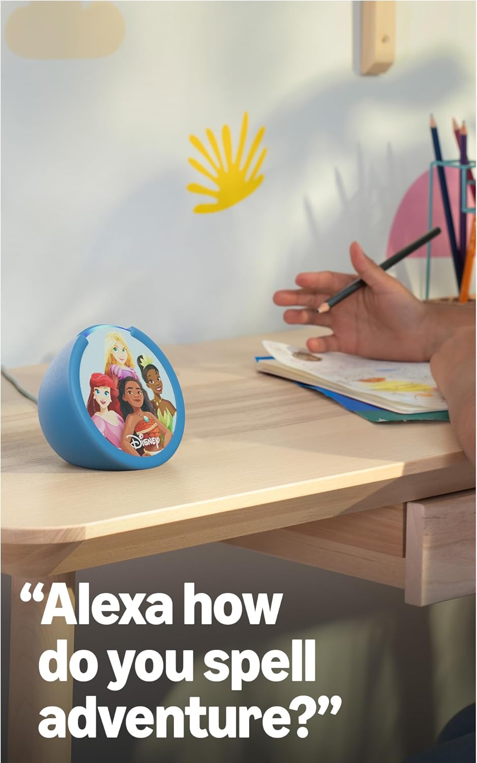 Amazon Echo Pop Kids (Newest Model) – Disney Princess Design, Kids’ Audiobooks, Sleep Routines & Alexa+ Learning Experiences