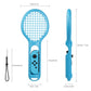 DOBE 2 Pack Tennis Racket for Nintendo Switch Joy-Con Controller Grips Tennis Racket with Hand Straps for Mario Tennis Aces (Blue and Red)