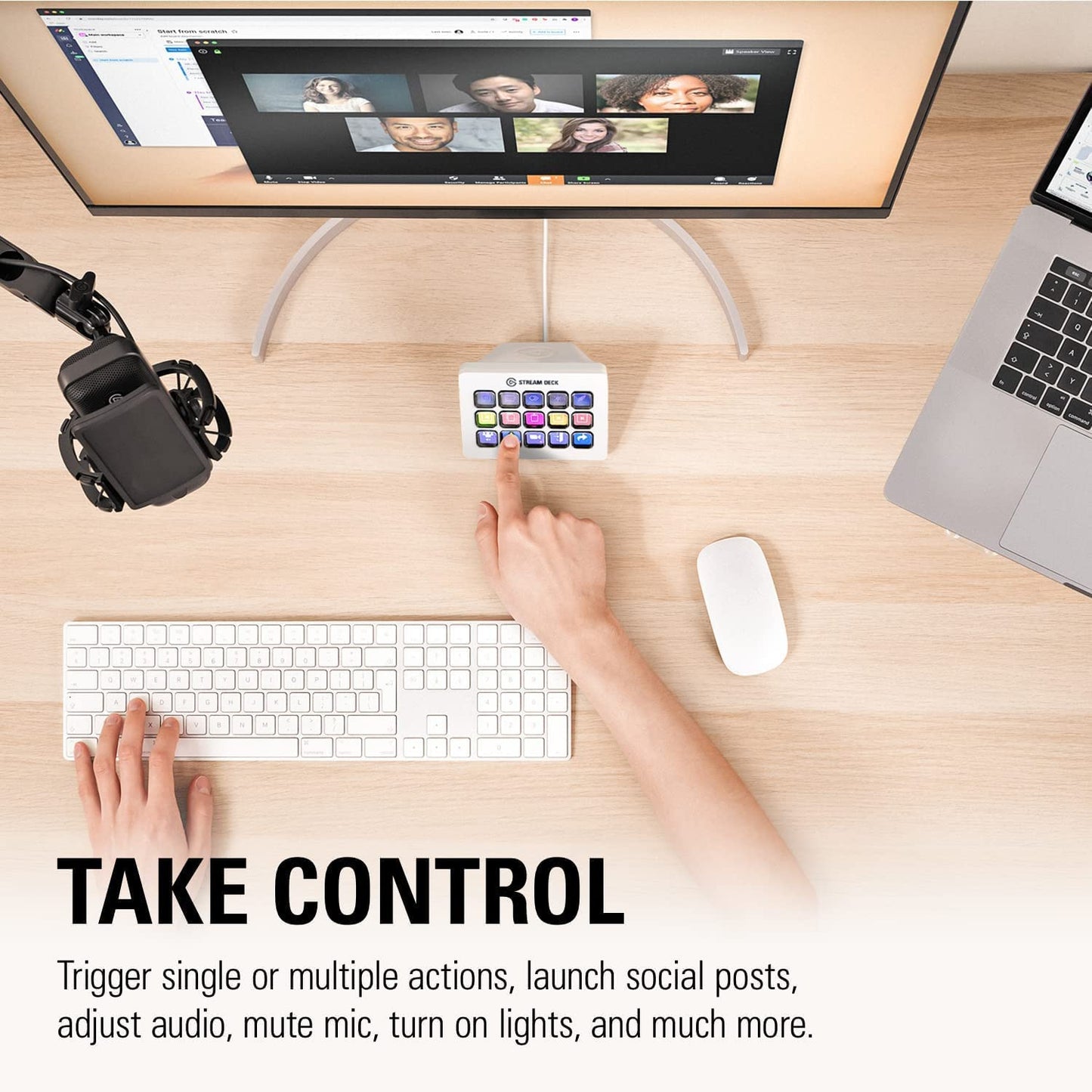 Elgato Stream Deck MK.2 White – Studio Controller, 15 macro keys, trigger actions in apps and software like OBS, Twitch, YouTube and more, works with Mac and PC