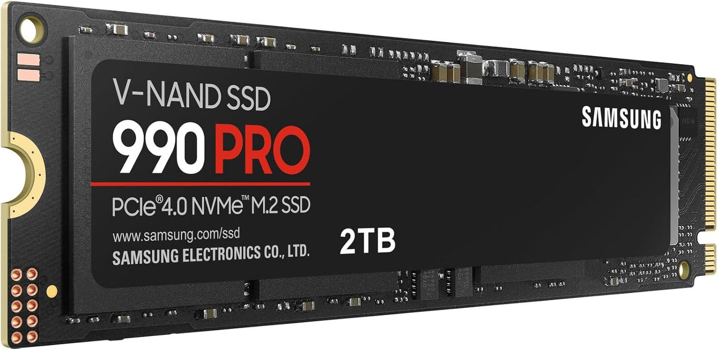 SAMSUNG 990 PRO SSD 2TB NVMe M.2 PCIe Gen4, M.2 2280 Internal Solid State Hard Drive, Seq. Read Speeds Up to 7,450 MB/s for High End Computing, Gaming, and Heavy Duty Workstations