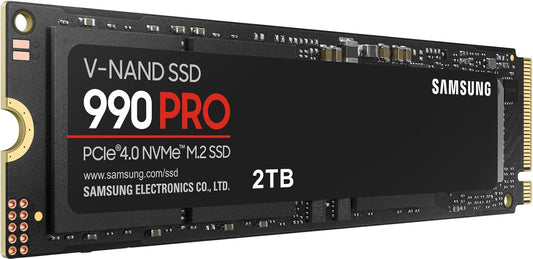 SAMSUNG 990 PRO SSD 2TB NVMe M.2 PCIe Gen4, M.2 2280 Internal Solid State Hard Drive, Seq. Read Speeds Up to 7,450 MB/s for High End Computing, Gaming, and Heavy Duty Workstations