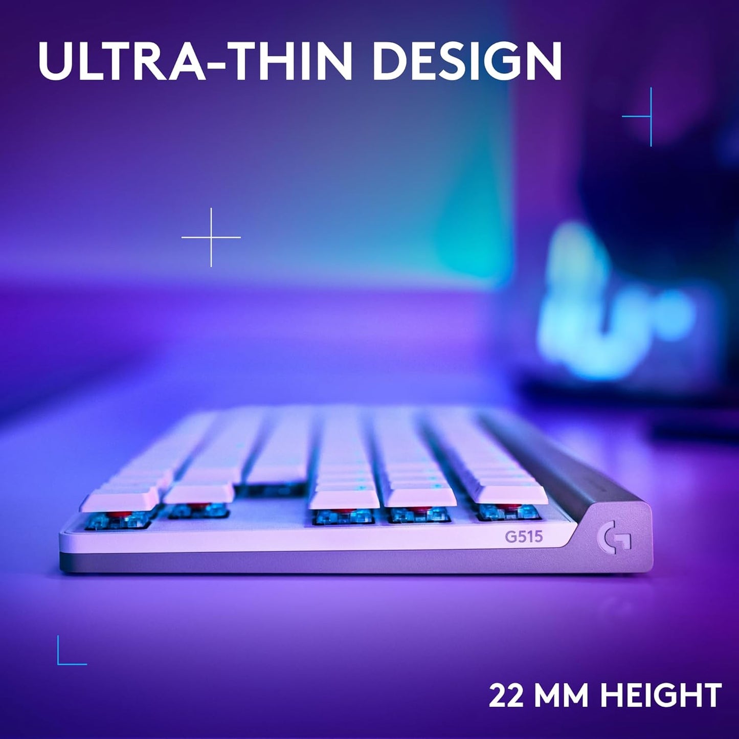 Logitech - G515 LIGHTSPEED TKL Wireless Mechanical Tactile (Brown) Switch Gaming Keyboard with LIGHTSYNC RGB - White.