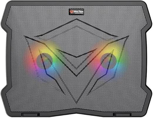 MEETION CP2020 Cooler Pad – Quiet Adjustable RGB Gaming Laptop Cooling Pad – With Dual Fans – Up to 14 Inch – 2*USB | MT-CP2020