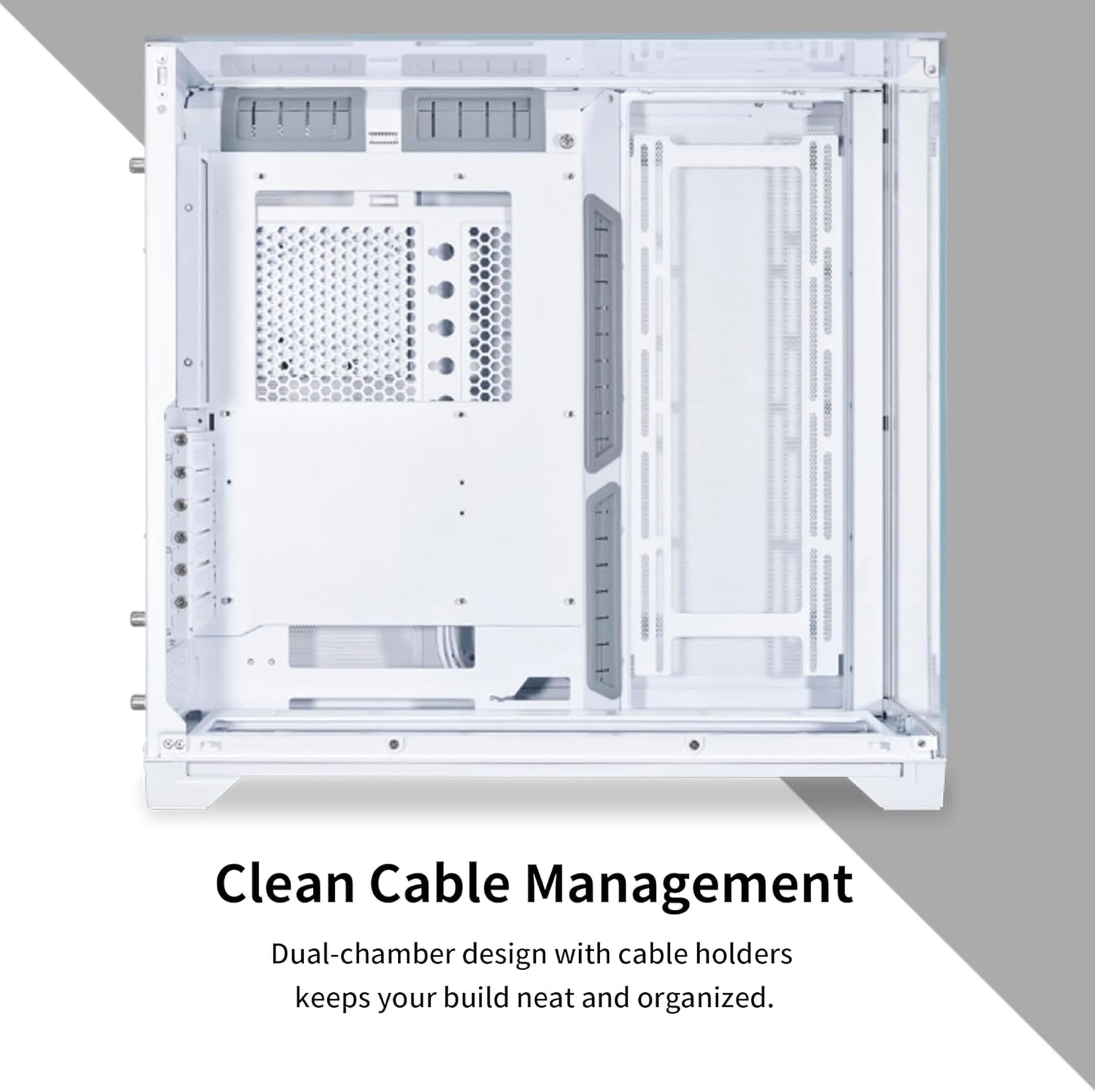 Lian Li O11 Vision Compact Tower Computer Case, Up to 360mm Radiator & 9x 120mm Fan Support, 1x 4mm & 1x 3mm Tempered Glass Panels, Steel & Aluminum Materials,White