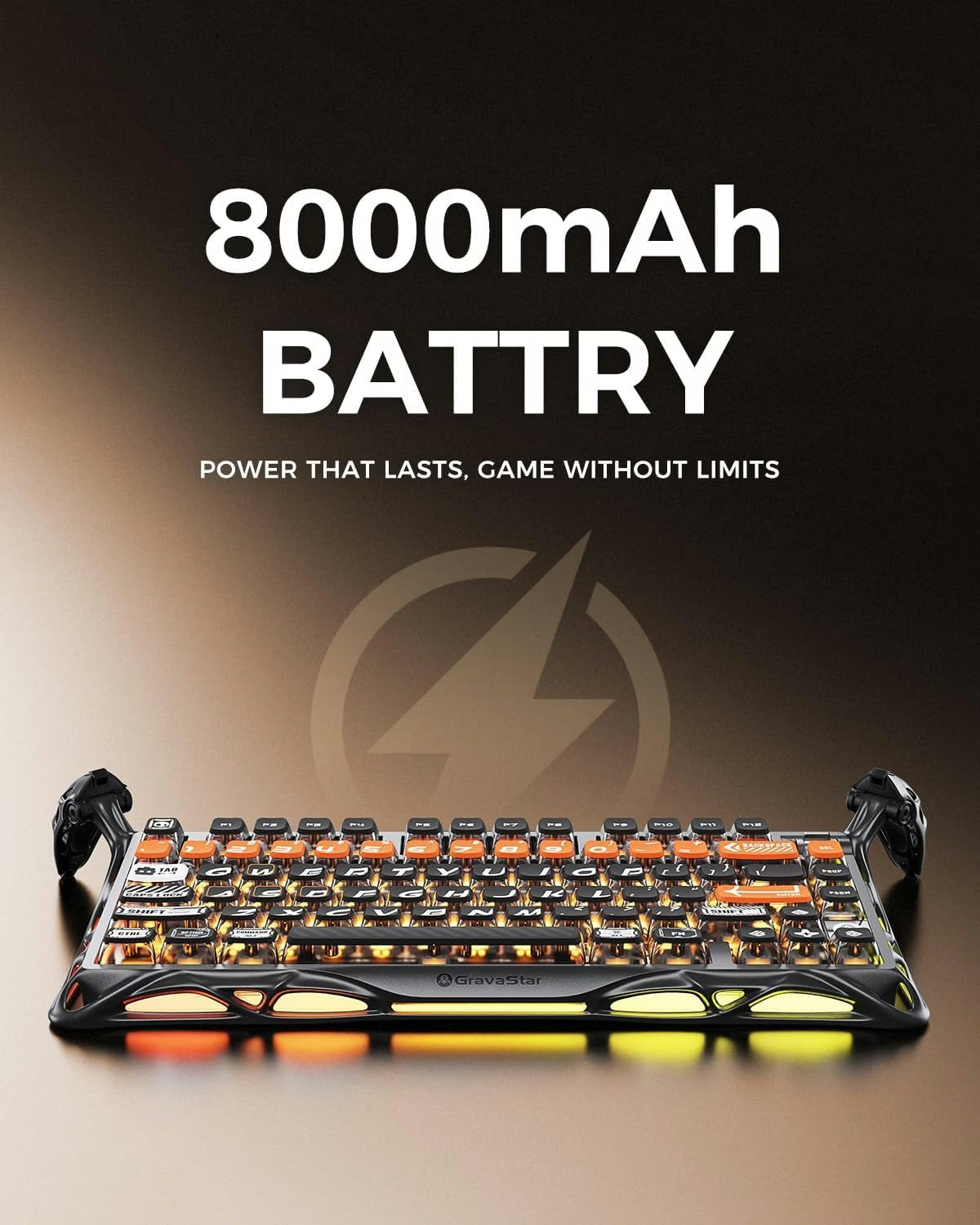 GravaStar Mercury K1 Pro Gaming Keyboard, Wireless, Aluminium Alloy, 75% Layout, Custom Mechanical Keyboard, Durable Design with Unique Aesthetics, CyberFlare