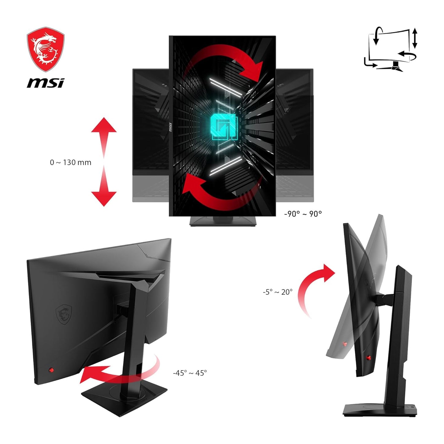 MSI G274QPX 27 Inch 2K WQHD Gaming Monitor - 2560 x 1440 Rapid IPS Panel, 240 Hz  1ms GtG, 98% DCI-P3 Colour Gamut, HDR 400, Type-C PD 65W, G-SYNC...